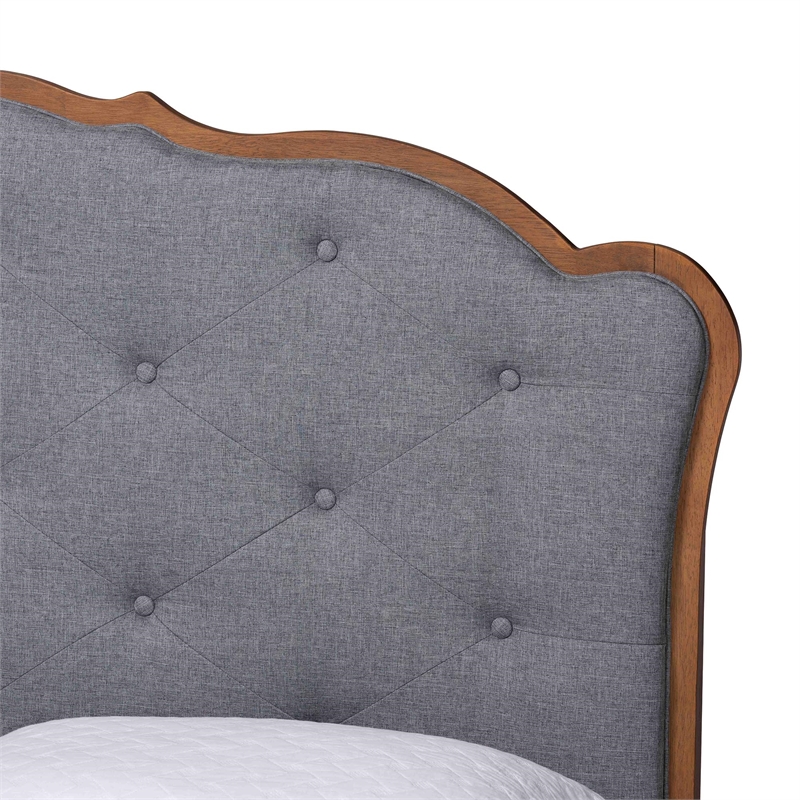 Baxton Studio Aithan Platform Bed Mid-Century Modern Bed Queen