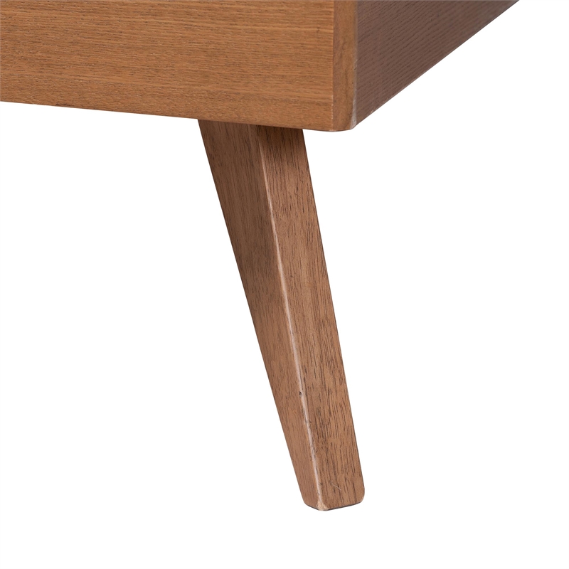 Baxton Studio Aithan Platform Bed Mid-Century Modern Bed Queen