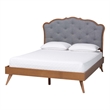 Baxton Studio Aithan Platform Bed Mid-Century Modern Bed Queen