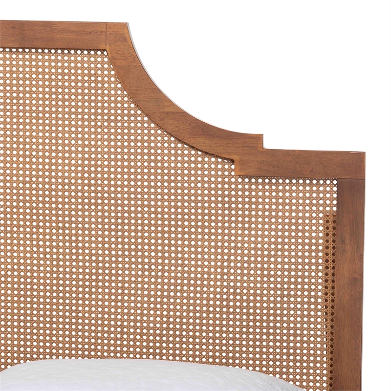 Baxton Studio Rodolfo Platform Bed Mid-Century Modern Bed Queen