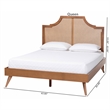 Baxton Studio Rodolfo Platform Bed Mid-Century Modern Bed Queen
