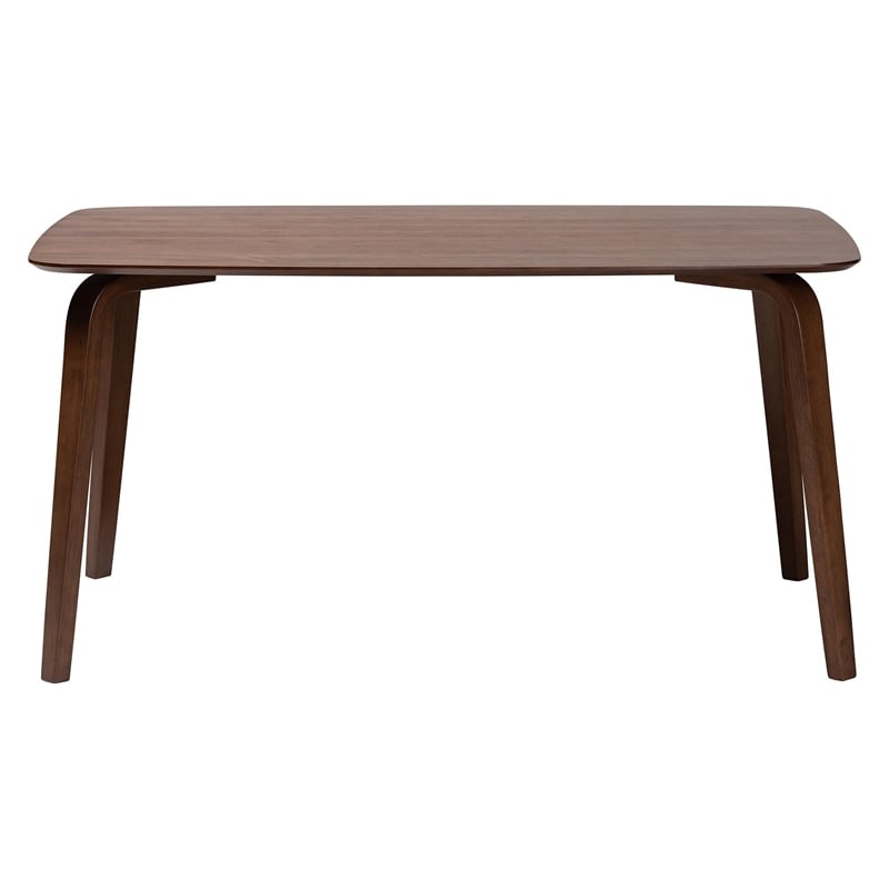 Baxton Studio Billie Wood Dining Table Bentwood Leg Table with Rectangular Top