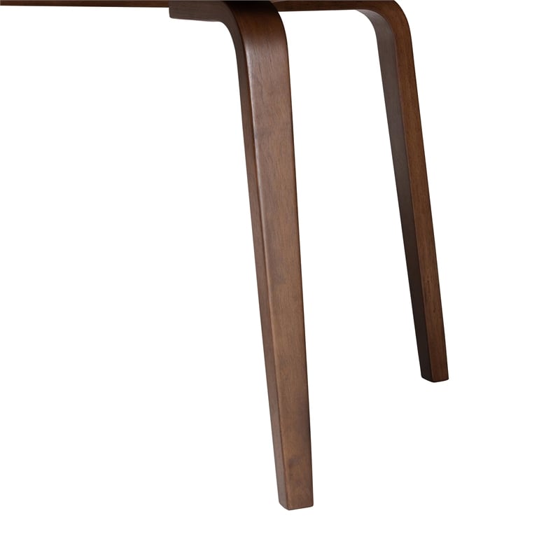 Baxton Studio Billie Wood Dining Table Bentwood Leg Table with Rectangular Top