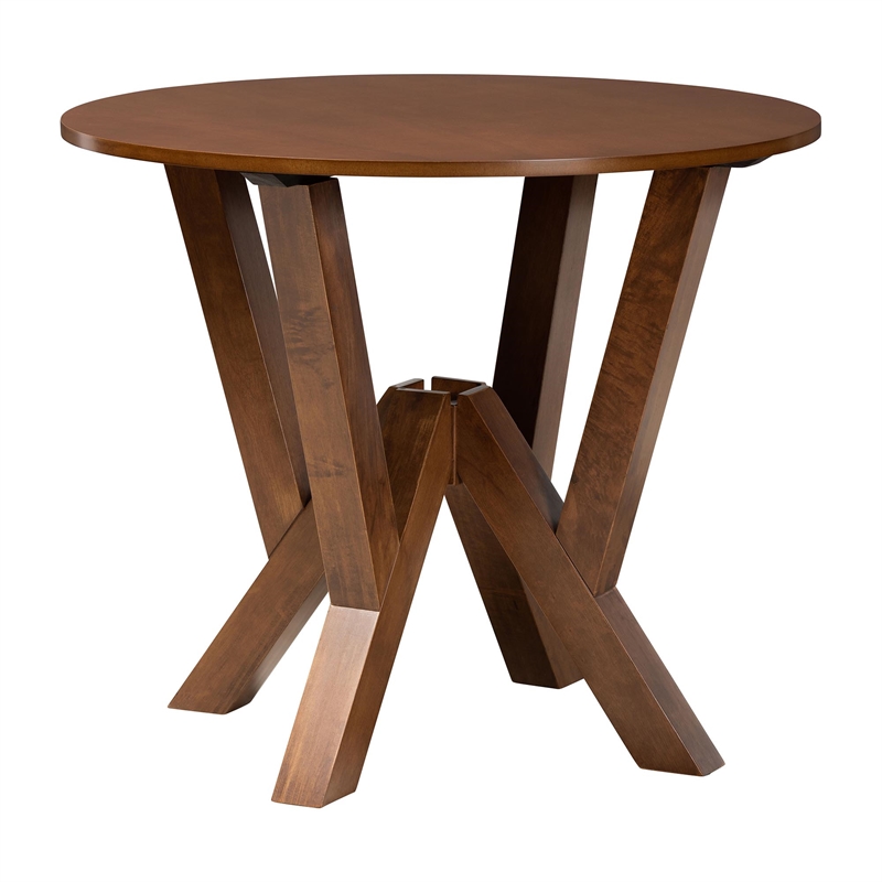 Baxton Studio Crystal 5-Piece Dining Set  Mid-Century Modern Round Table