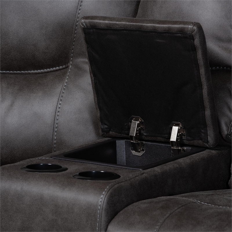 Baxton Studio Mistral 6-Piece Reclining Sectional Sofa Left-facing Chaise Lounge