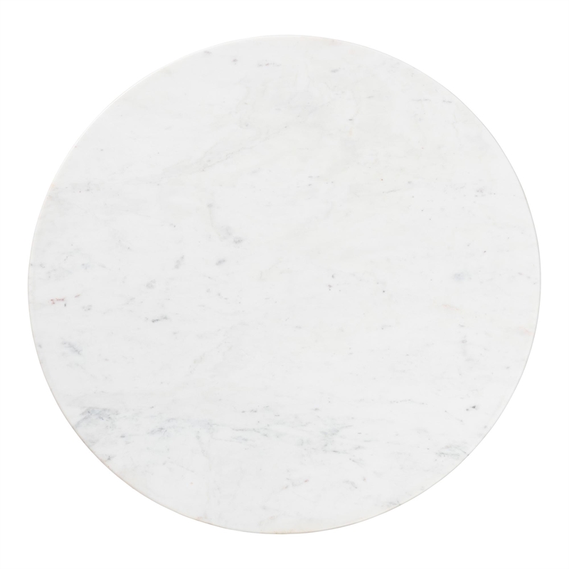 Baxton Studio Akanji Marble Coffee Table Modern Rustic Accent Table Round