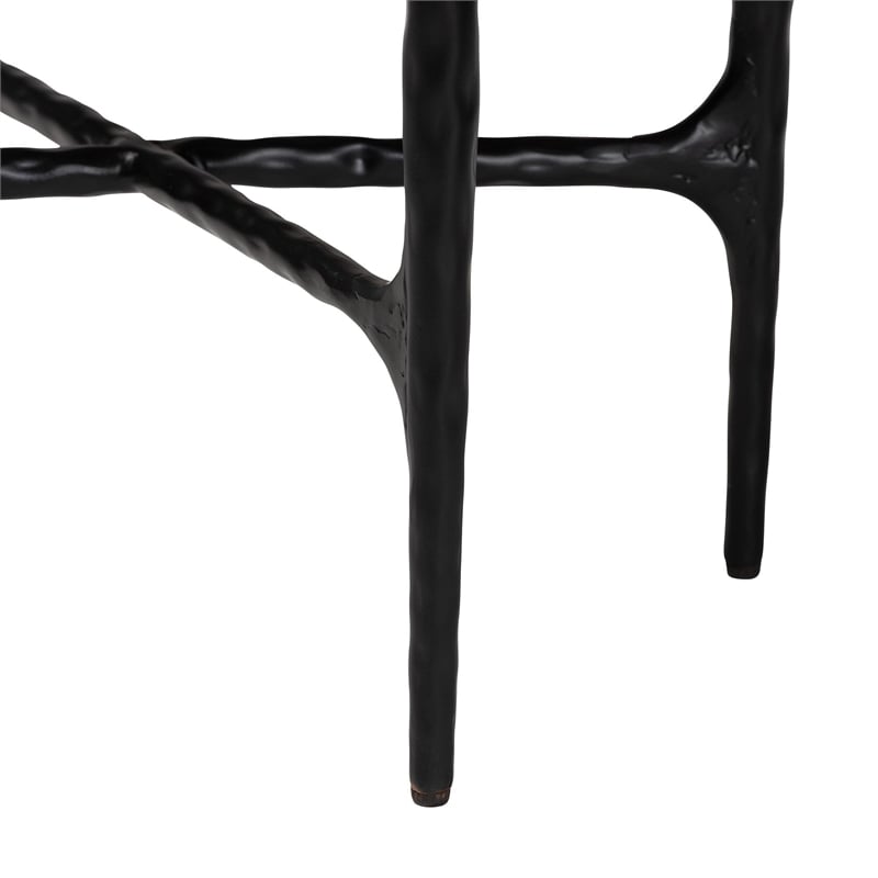 Baxton Studio Akanji Marble End Table Modern Rustic Accent Table Rectangle