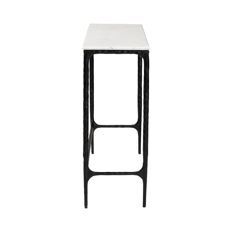 Baxton Studio Edsel Marble Console Table Modern Rustic Accent Table Rectangle