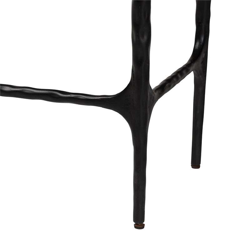 Baxton Studio Edsel Marble Console Table Modern Rustic Accent Table Rectangle