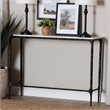 Baxton Studio Edsel Marble Console Table Modern Rustic Accent Table Rectangle