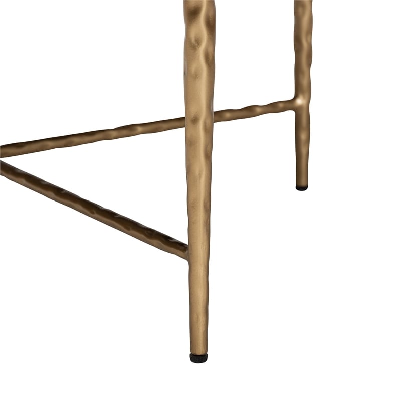 Baxton Studio Fumiye Cocktail Ottoman Modern Rustic Accent Stool Round 30