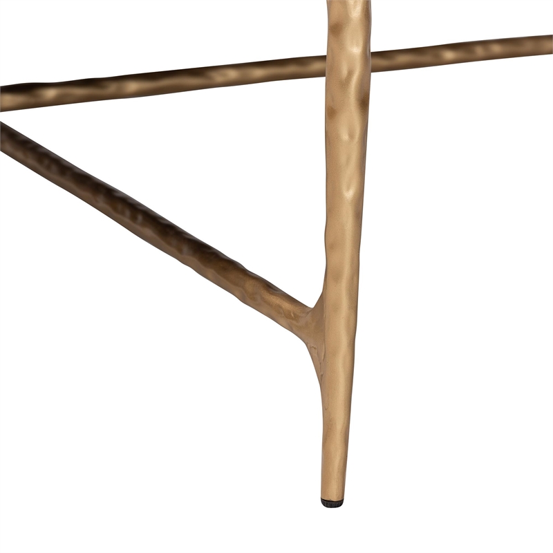 Baxton Studio Akanji Marble Coffee Table Modern Rustic Accent Table Square