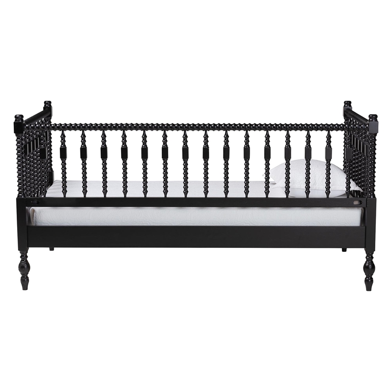 Baxton Studio Callison Spindle Daybed Turned Farmhouse Sofa Bed Black Twin