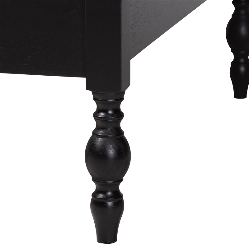 Baxton Studio Callison Spindle Daybed Turned Farmhouse Sofa Bed Black Twin