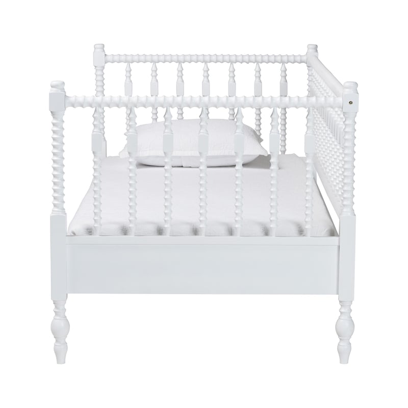Baxton Studio Callison Spindle Daybed Turned Farmhouse Sofa Bed White Twin