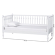 Baxton Studio Callison Spindle Daybed Turned Farmhouse Sofa Bed White Twin