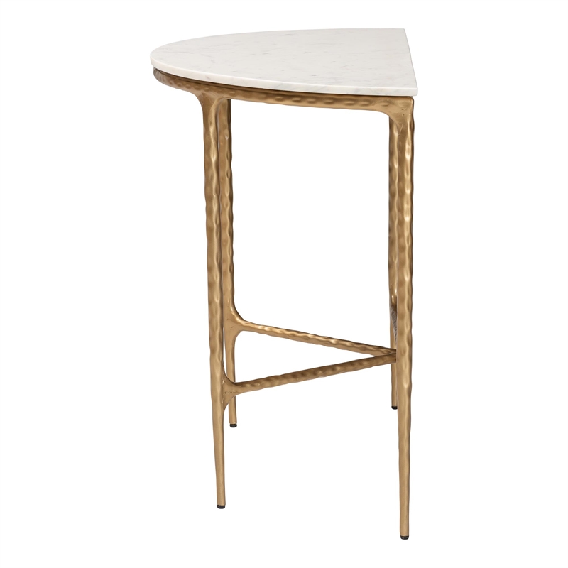 Baxton Studio Akanji Marble Console Table Modern Rustic Accent Table