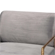 Baxton Studio Ilmari Velvet Lounge Chair with Track Arms Modern Rustic Armchair
