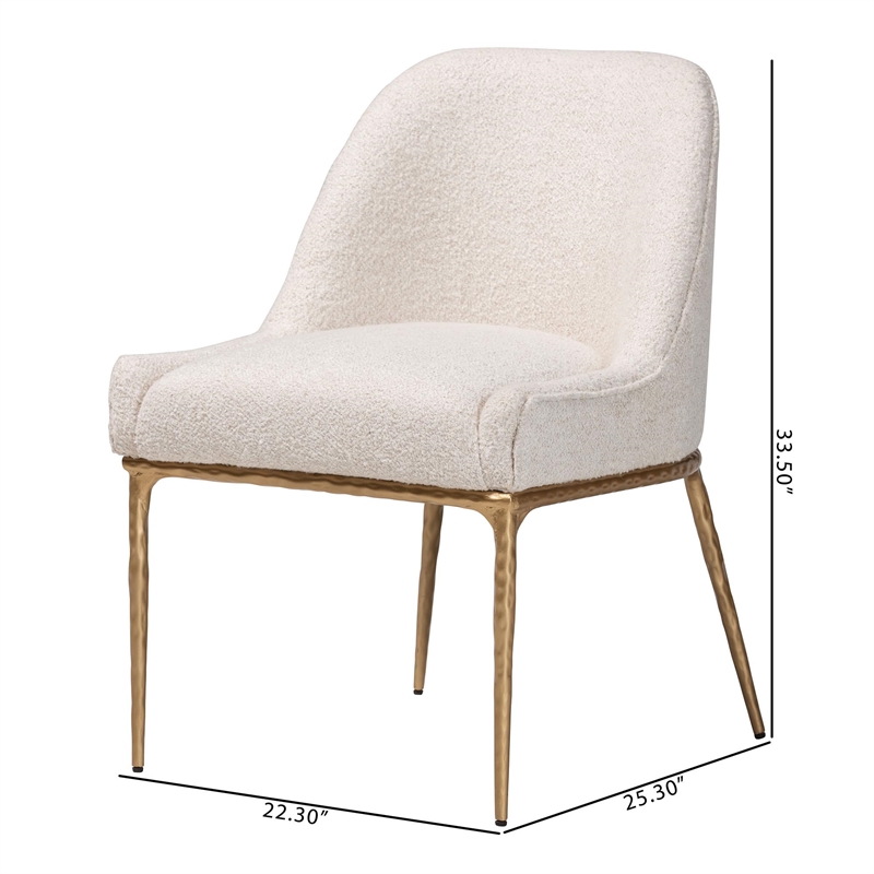 Baxton Studio Nalima Dining Chair Modern Boucle Accent Side Chair