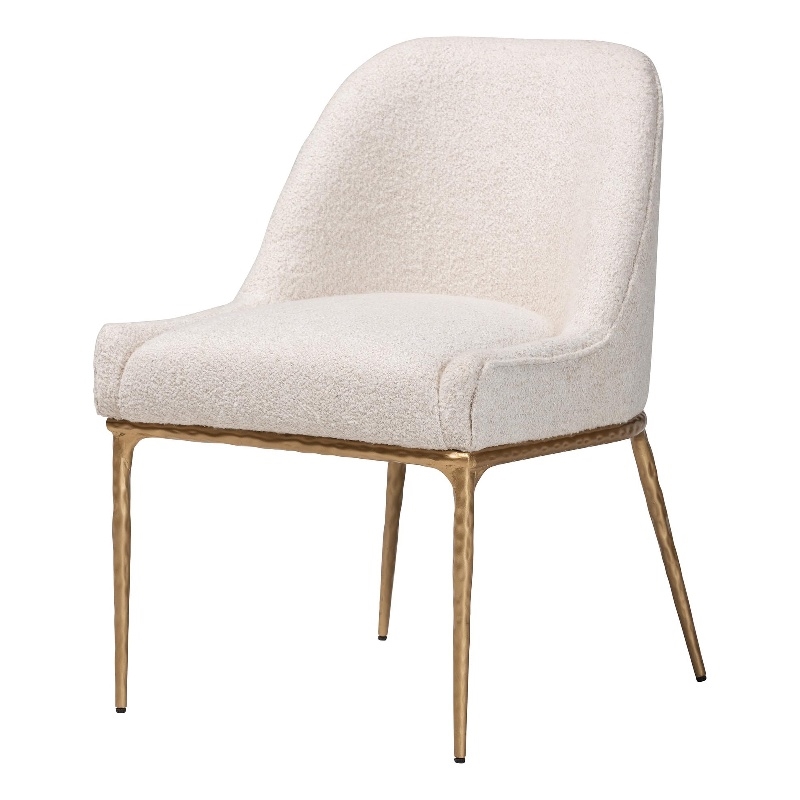 Baxton Studio Nalima Dining Chair Modern Boucle Accent Side Chair
