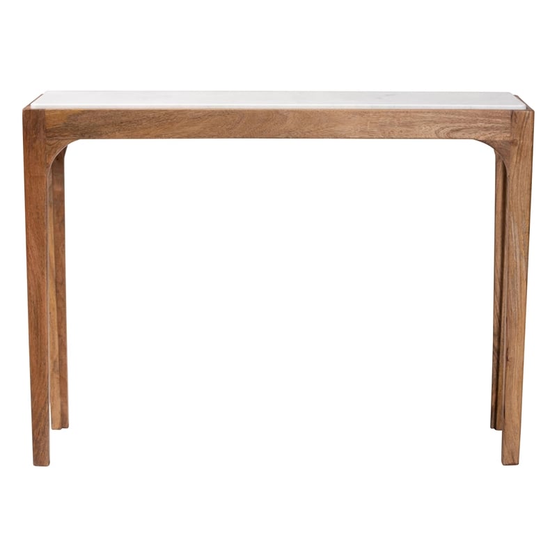 Baxton Studio Lluvia Slim Marble Console Table Modern Accent Table