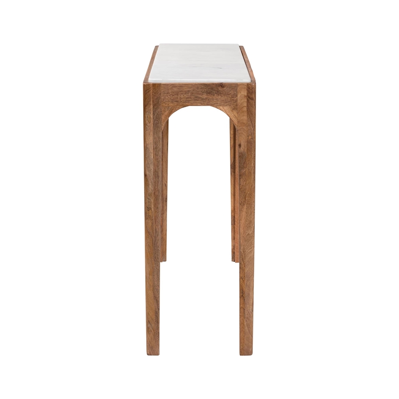Baxton Studio Lluvia Slim Marble Console Table Modern Accent Table
