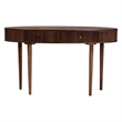 Baxton Studio Linore Fluted Wood Console Table 2-Drawer Oval Accent Table