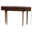 Baxton Studio Linore Fluted Wood Console Table 2-Drawer Oval Accent Table