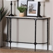 Baxton Studio Edsel Marble Console Table Modern Rustic Accent Table Rounded