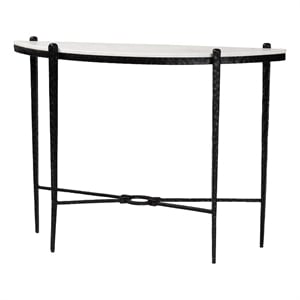 Baxton Studio Caledon Marble Console Table Modern Rustic Accent Table