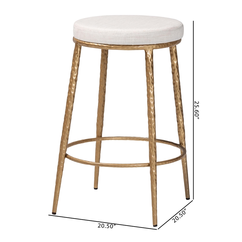 Baxton Studio Jessa Counter Stool Modern Rustic Backless Stool