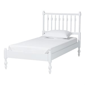 Baxton Studio Callison Spindle Platform Bed Turned Bed Frame White Twin