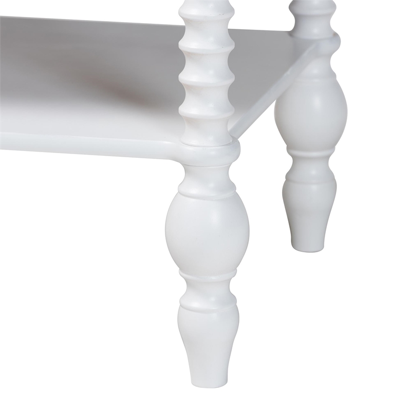 Baxton Studio Callison Spindle Nightstand 1-Drawer Farmhouse Bedside Table White