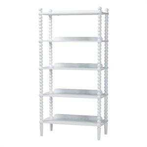 Baxton Studio Lucera Display Shelf 5-Tier Open Frame Vertical Bookcase White