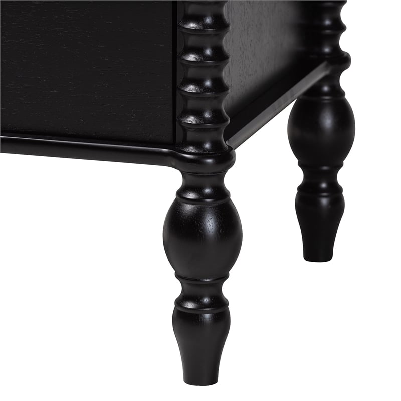 Baxton Studio Callison Spindle 5-Piece Bedroom Set Platform Bed Black Twin