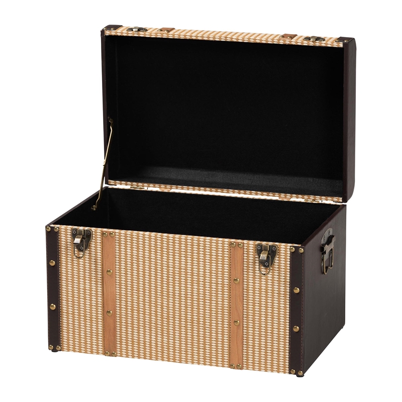 Baxton Studio Manton Storage Trunk Decorative Storage Chest with Hinged Top