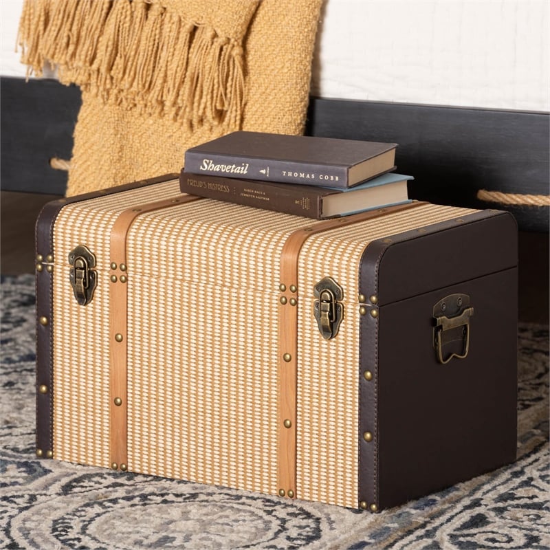 Baxton Studio Manton Storage Trunk Decorative Storage Chest with Hinged Top