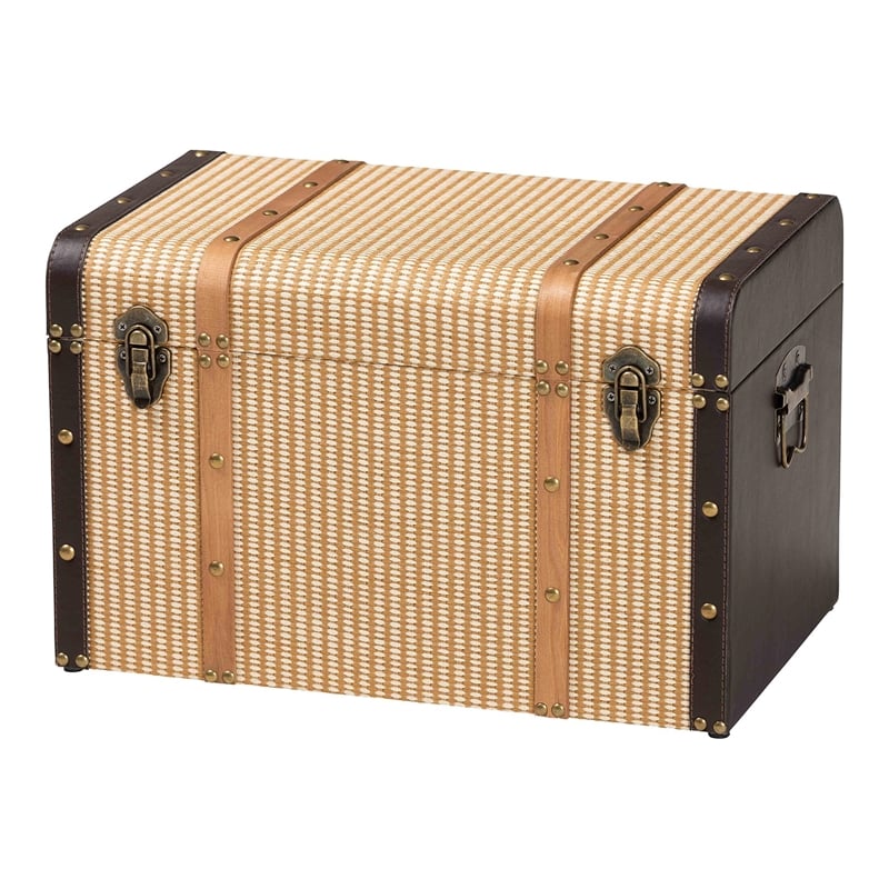 Baxton Studio Manton Storage Trunk Decorative Storage Chest with Hinged Top