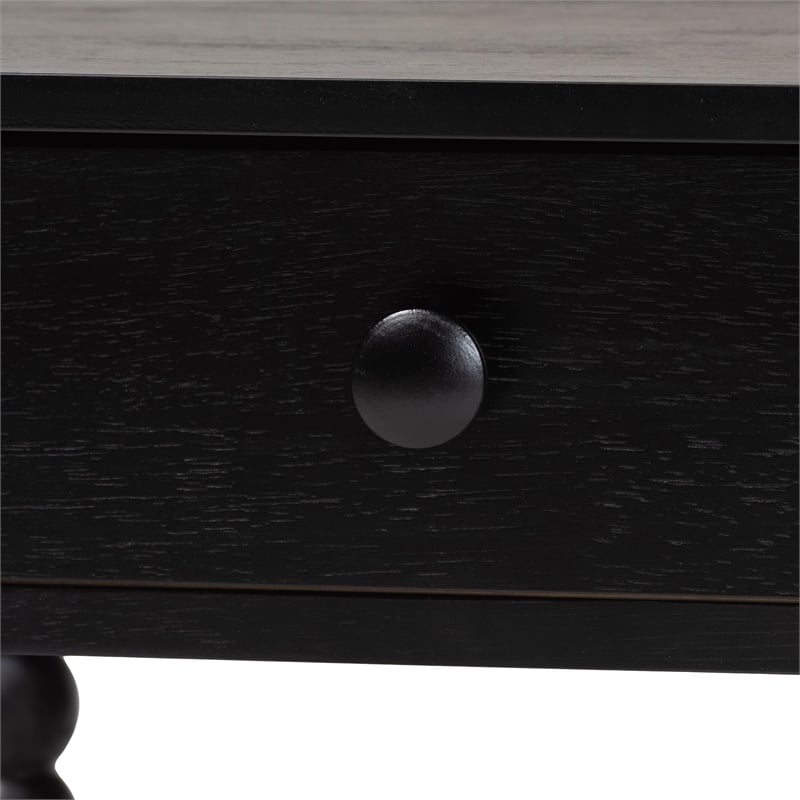 Baxton Studio Brantley Spindle Nightstand 1-Drawer Bedside Table Black