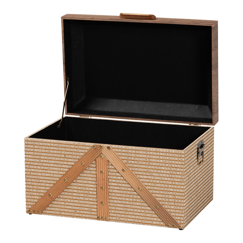 Baxton Studio Kande Storage Trunk Decorative Storage Chest with Hinged Top