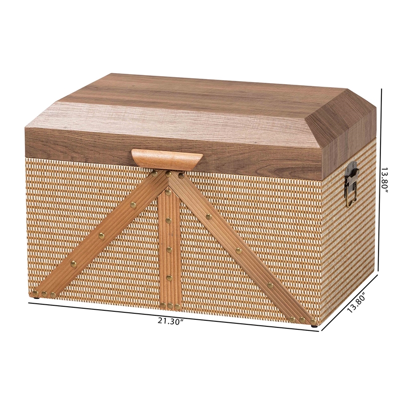 Baxton Studio Kande Storage Trunk Decorative Storage Chest with Hinged Top