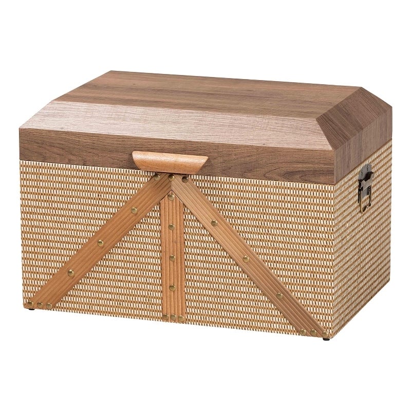 Baxton Studio Kande Storage Trunk Decorative Storage Chest with Hinged Top