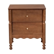 Baxton Studio Hoffman Nightstand 2-Drawer Bedside Table Walnut Brown