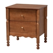 Baxton Studio Hoffman Nightstand 2-Drawer Bedside Table Walnut Brown