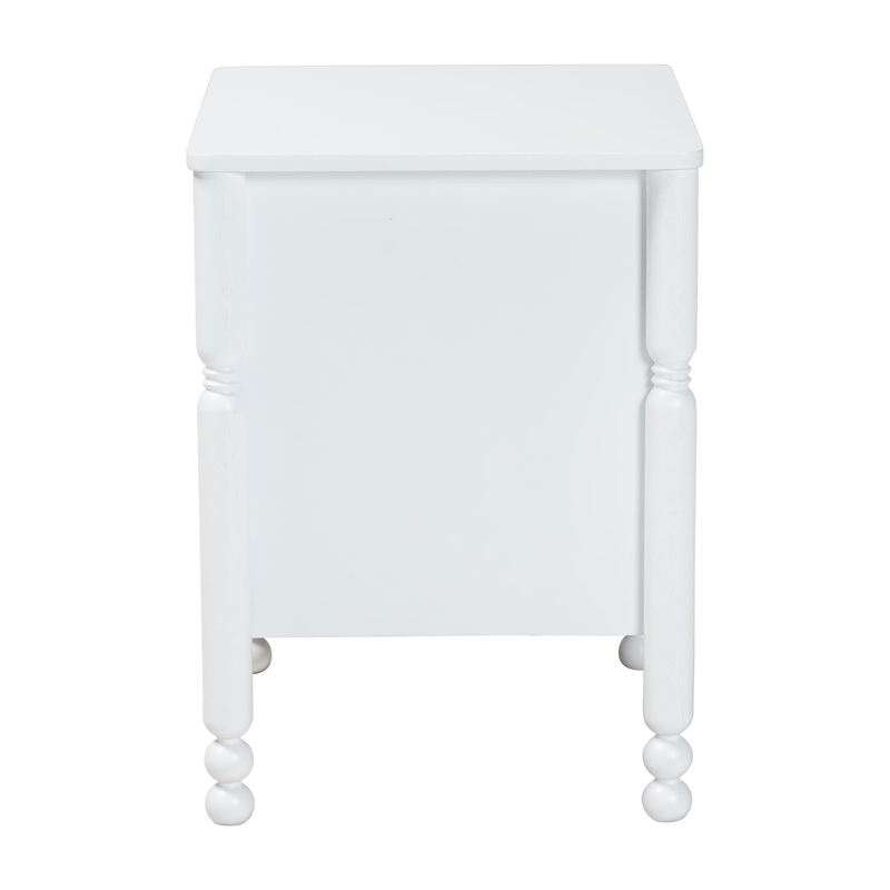 Baxton Studio Hoffman Nightstand 2-Drawer Bedside Table White