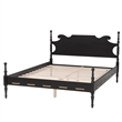 Baxton Studio Gaetano Platform Bed Four Poster Bed Frame Black Queen