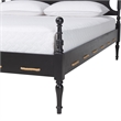 Baxton Studio Gaetano Platform Bed Four Poster Bed Frame Black Queen