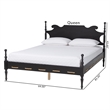 Baxton Studio Gaetano Platform Bed Four Poster Bed Frame Black Queen