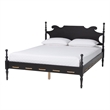 Baxton Studio Gaetano Platform Bed Four Poster Bed Frame Black Queen