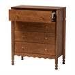 Baxton Studio Hoffman Chest 4-Drawer Vertical Storage Cabinet Walnut Brown